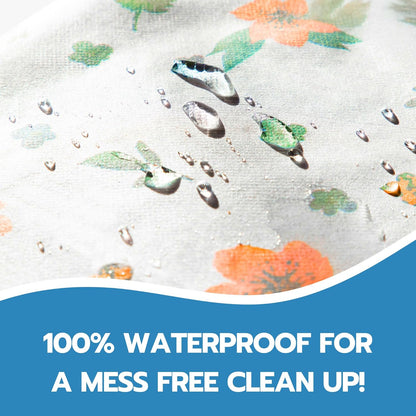 30 Pack Disposable Splat Mats by Eli with Love - Extra Large 49"x49" 100% Waterproof Baby Splat Mat for Under High Chair - Plastic Mat Liner for Floor - Protect from Spills (Moon & Stars, 30 Pack)