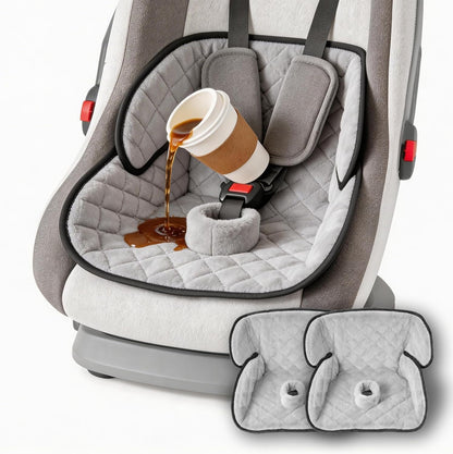 Wonderkin 2-Pack Potty Training Car Seat Protector, Waterproof Car Seat Liner, Non-Slip Leak-Proof Piddle Pads,Washable Cover Fits Car Seats Strollers Bouncers, Ages 6 Months to 4 Years (Grey + Black)