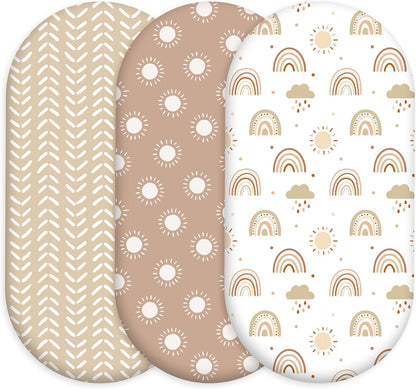Bedside Sleeper Bassinet Fitted Sheets 20 x 33, 3 Pack Baby Delight Beside Me Dreamer,Babybond,Jimglo,koola,cowiewie,fodoss, Dream On Me Baby Square Bassinet, Pink Animal