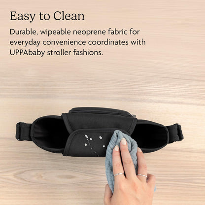 UPPAbaby Carry-All Parent Organizer – Easy Attach, Universal Fit – Multiple Compartments for Beverages, Snacks + Personal Items – Secure Zippered Pocket – Charcoal