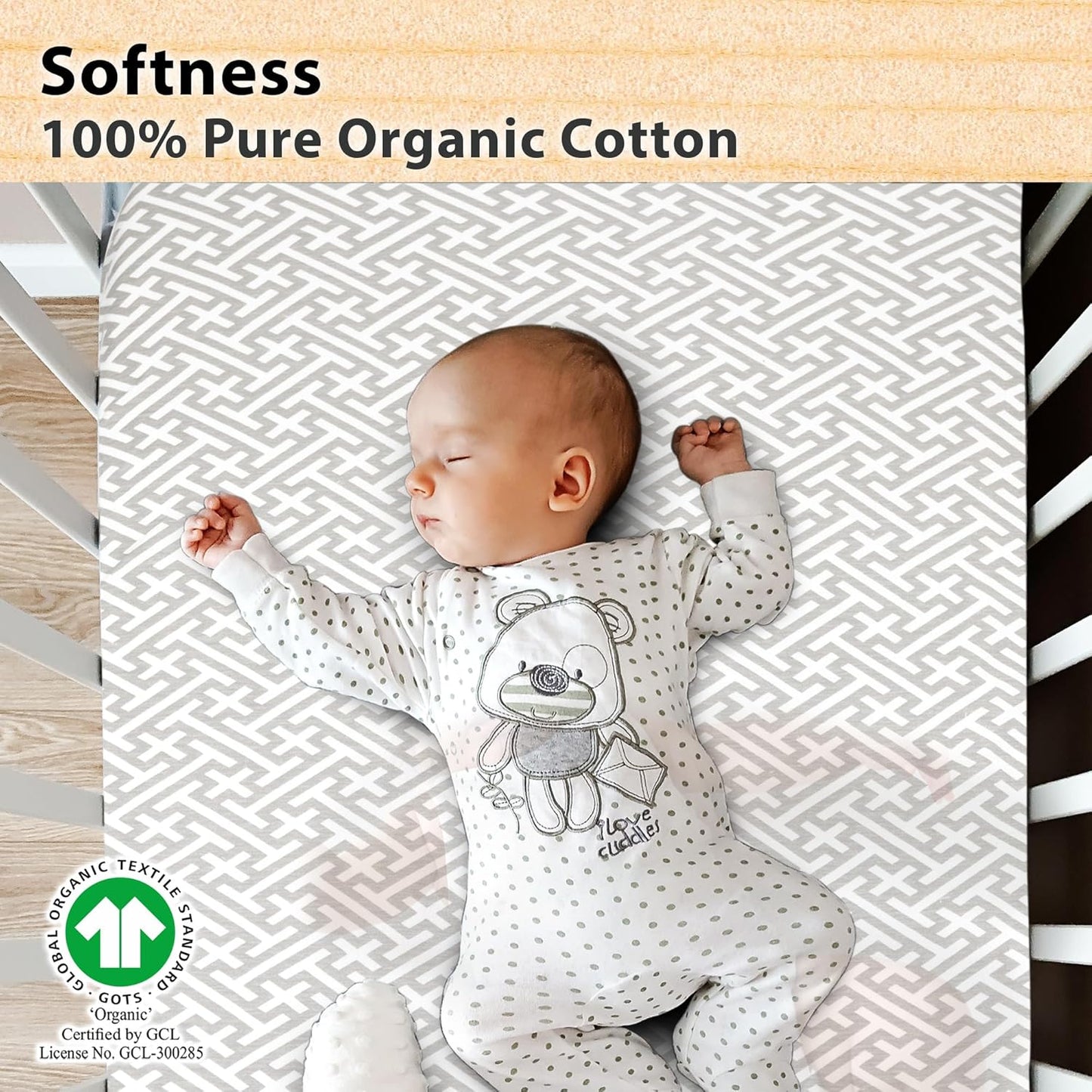 3-Pack Bedside Sleeper Bassinet Sheets | GOTS Certified Organic 100% Muslin Cotton | Ultra Soft & Breathable | 33×20×4” Fitted Sheets | Universal Fit 29–33” x 17–21” Pads