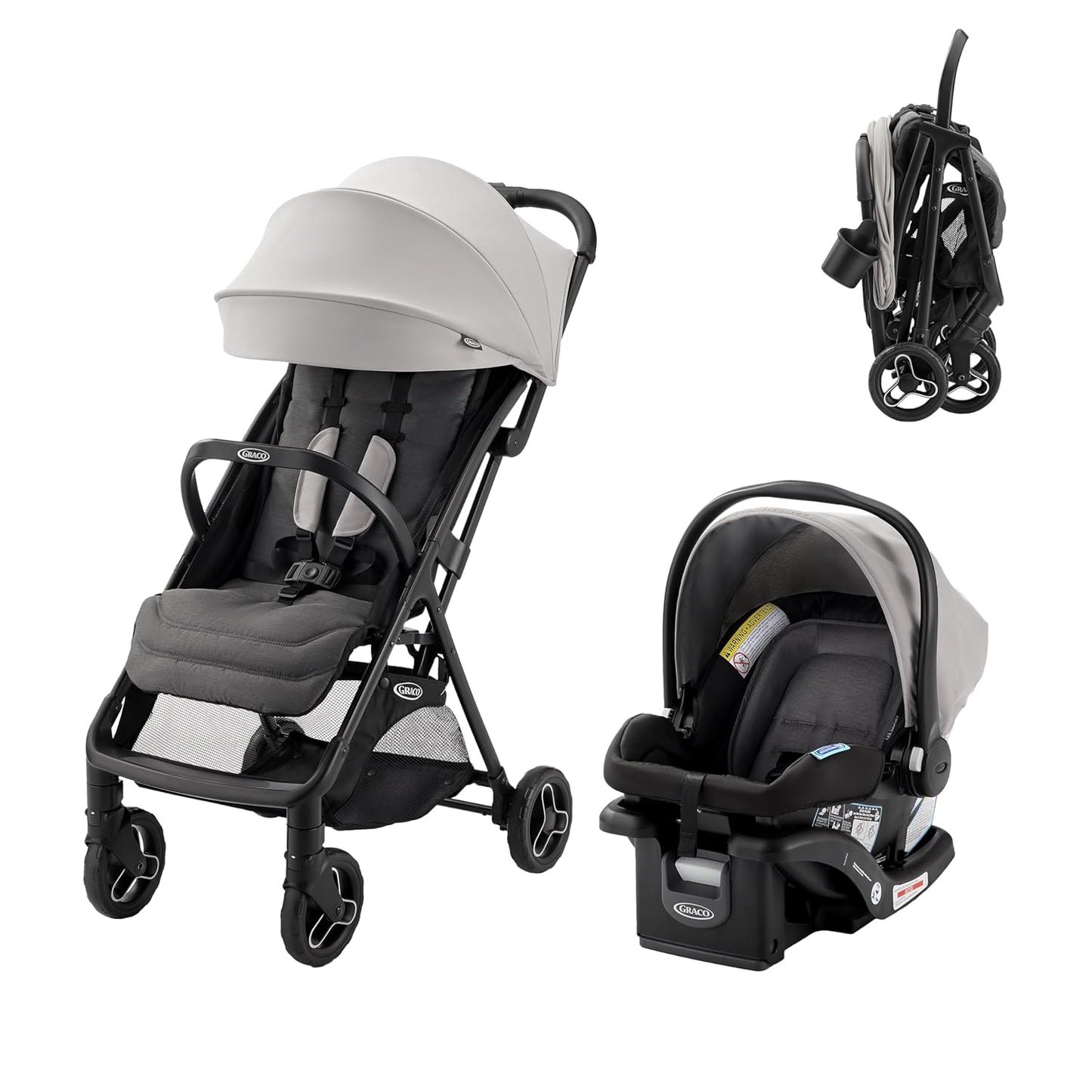 Graco Ready2Jet Compact Stroller – Overhead Friendly Compact Travel Stroller with Automatic Fold, Lilac Mod