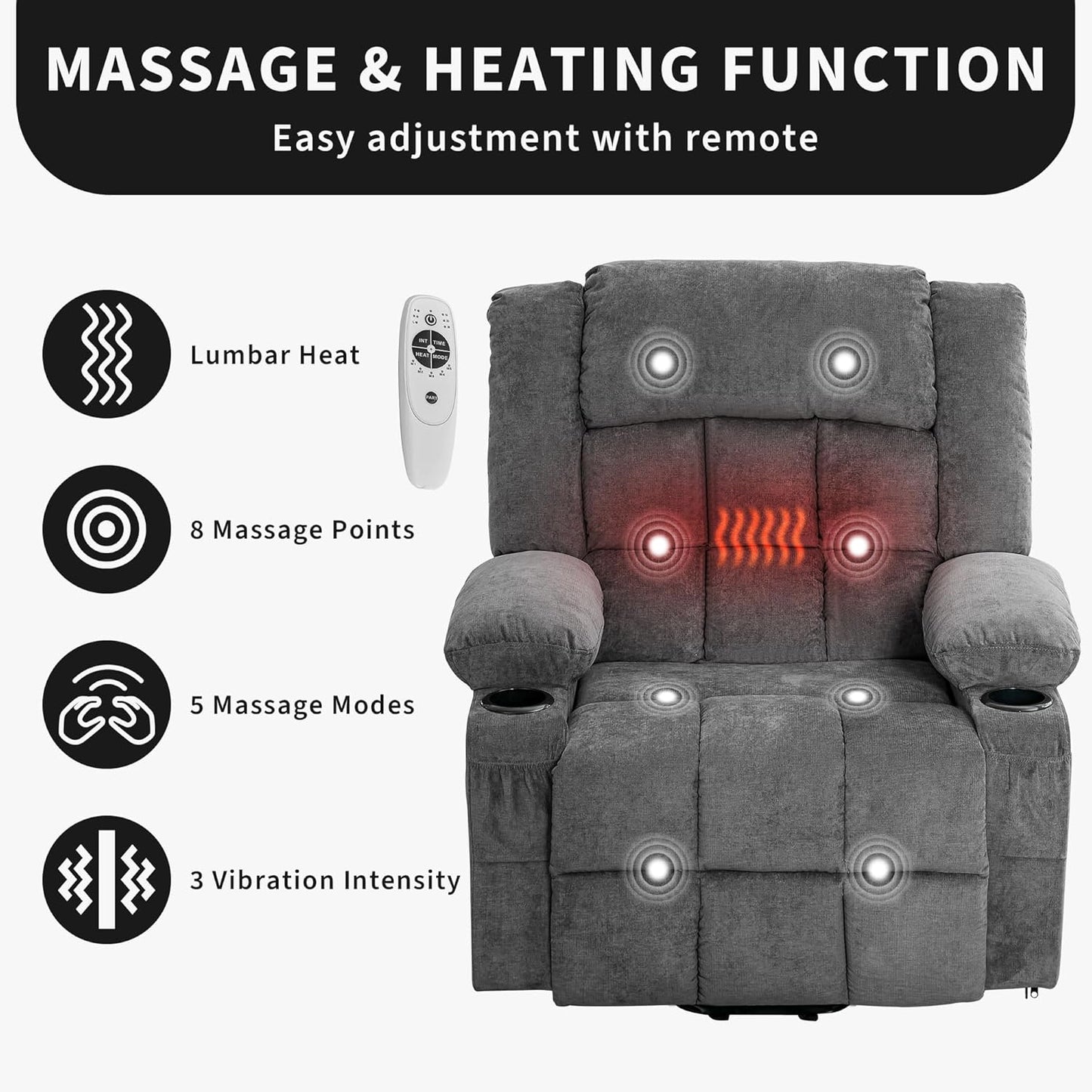Rocking Recliner Chair for Adults Wide 360° Swivel Rocker Recliner with Cup Holder Nursery Glider with Upholstered Deep Seat Linen Lazy boy Chair for Living Room Browm