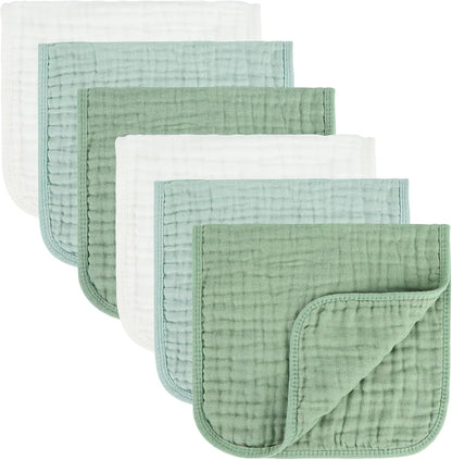 Muslin Burp Cloths 100% Cotton Baby Burp Cloths Soft, Absorbent 10x20 inches for Girls and Boys Baby Essentials