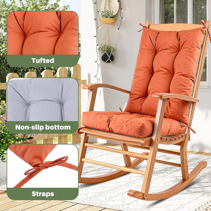 Rocking Chair Cushion with Ties Non-Slip Outdoor Rocking Chair Cushion Set Waterproof Fade-Resistant Porch Garden Patio Glider Rocker Cushions