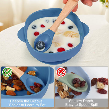 Silicone Baby Feeding Set, Baby Led Weaning Supplies, Baby Food Tableware Silicone Suction Plate, Bowl, Spoons, Fork, Waterproof Bib, Cup & Complementary Food Cake Mold, Baby Eating Utensils