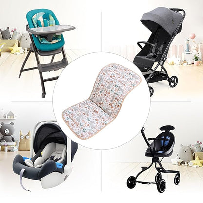 Baby Stroller Cushion,Infant Car Seat Insert-Reversible Universal Breathable and Soft Newborn seat Liner for Stroller,100% Cotton Seat Pad Liner for Newborns-34x78cm,1 Pack(Rabbit)