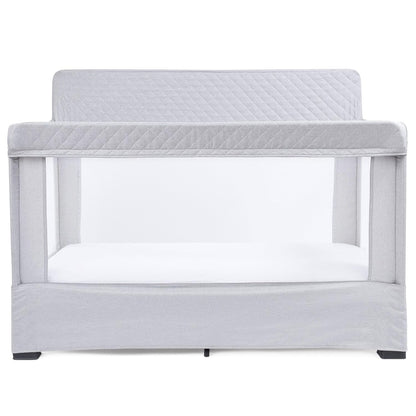 Baby Delight Lunaire Full Size Crib | Breathable Mesh Baby Crib | Tool-Free Assembly Baby Bed | Charcoal Tweed