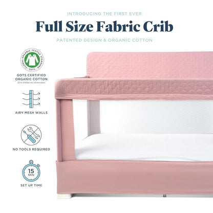 Baby Delight Lunaire Full Size Crib | Breathable Mesh Baby Crib | Tool-Free Assembly Baby Bed | Charcoal Tweed
