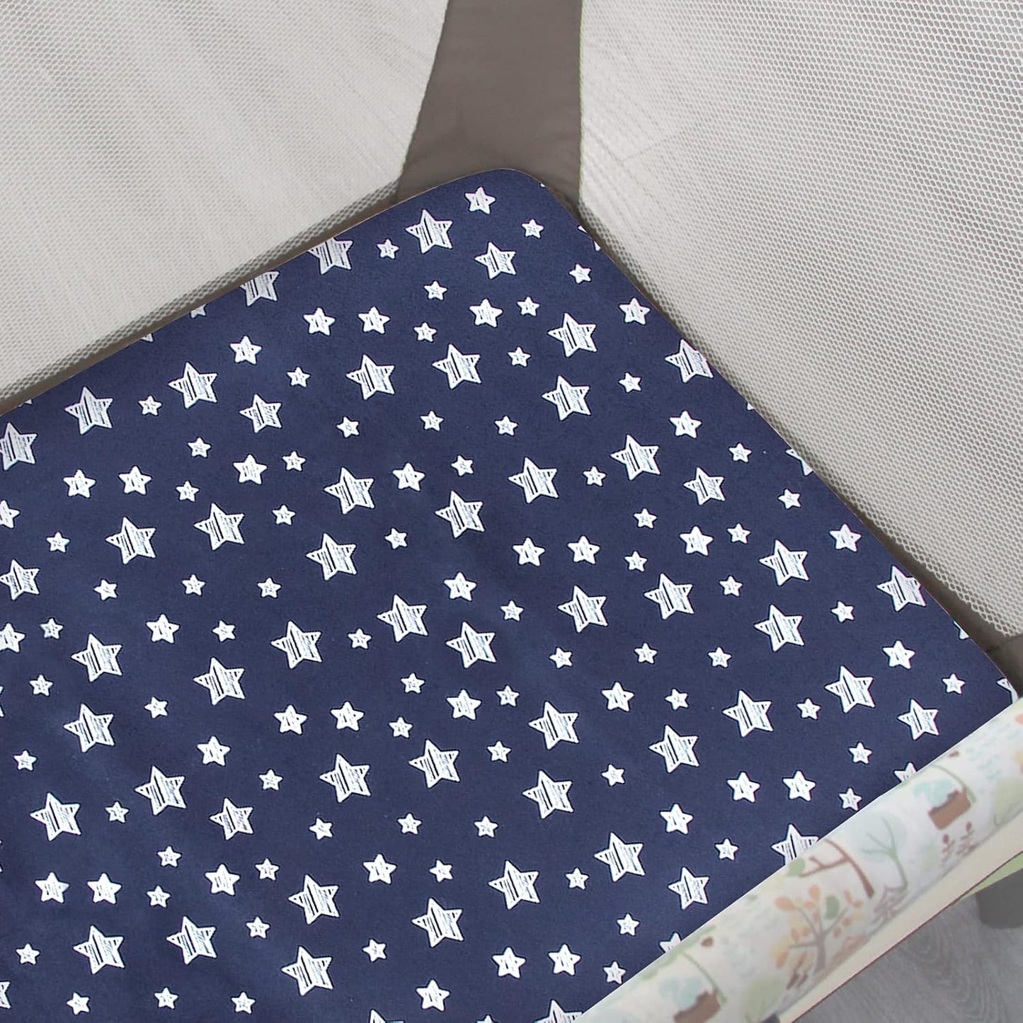 Pack and Play Sheets, 2 Pack Mini Crib Sheets, Stretchy Playard Fitted Sheet, Compatible with Graco Pack n Play, Soft and Breathable Material, Planet & Flower