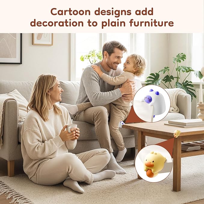 Corner Protectors Guards 4-Pack Soft Edge Guards Adhesive Furniture Corner Guards Edge Safety Bumpers - Baby Proof Bumper Cushion to Cover Sharp Furniture Table Edges (Bear)