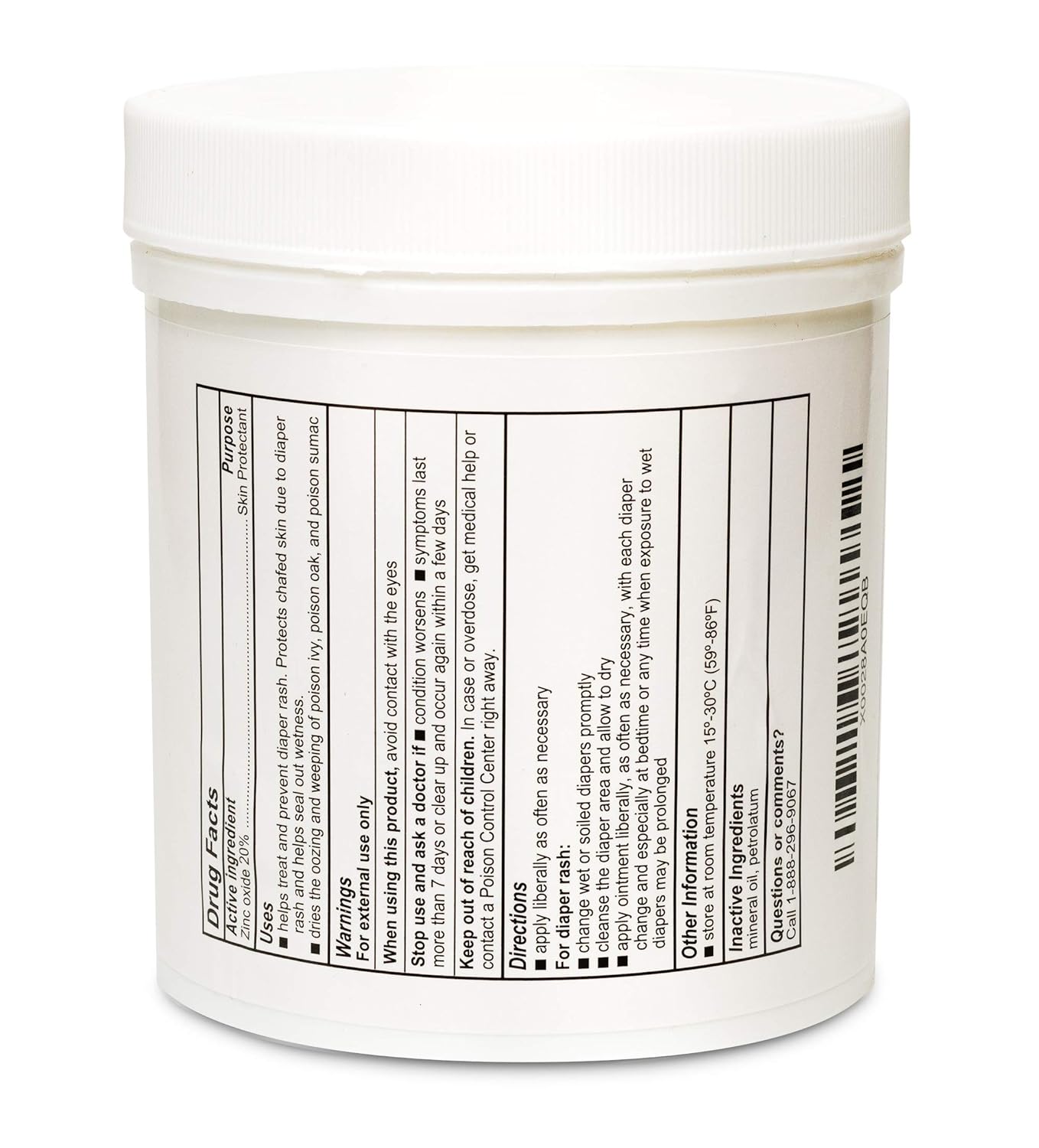 16 oz Globe Zinc Oxide 20% Skin Protectant Barrier Ointment, Treatment for Diaper Rash, Relief From Poison Ivy, Sumac & Oak, Protects From Wetness, Protects Chafed Skin