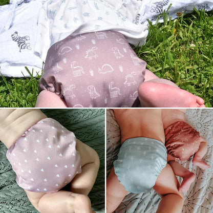 Mama Koala 3.0 Pocket Cloth Diapers for Babies with AWJ Lining, 6 Pack with 6 4-Layer Natural Cloth Diaper Inserts - Reusable and Washable Pocket Diapers(Hardworking Bees) - Colors B