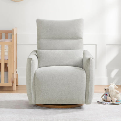 CHITA Swivel Rocker Recliner Chair, Power Nursery Glider Recliner, Nursery Rocking Chair with Adjustable Power Headrest, FSC Certified, Solid Wood Base, Moss Green