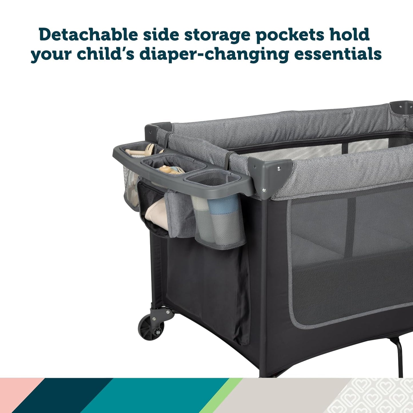 Safety 1st Basic 2-in-1 Play Yard with Bassinet, Gray