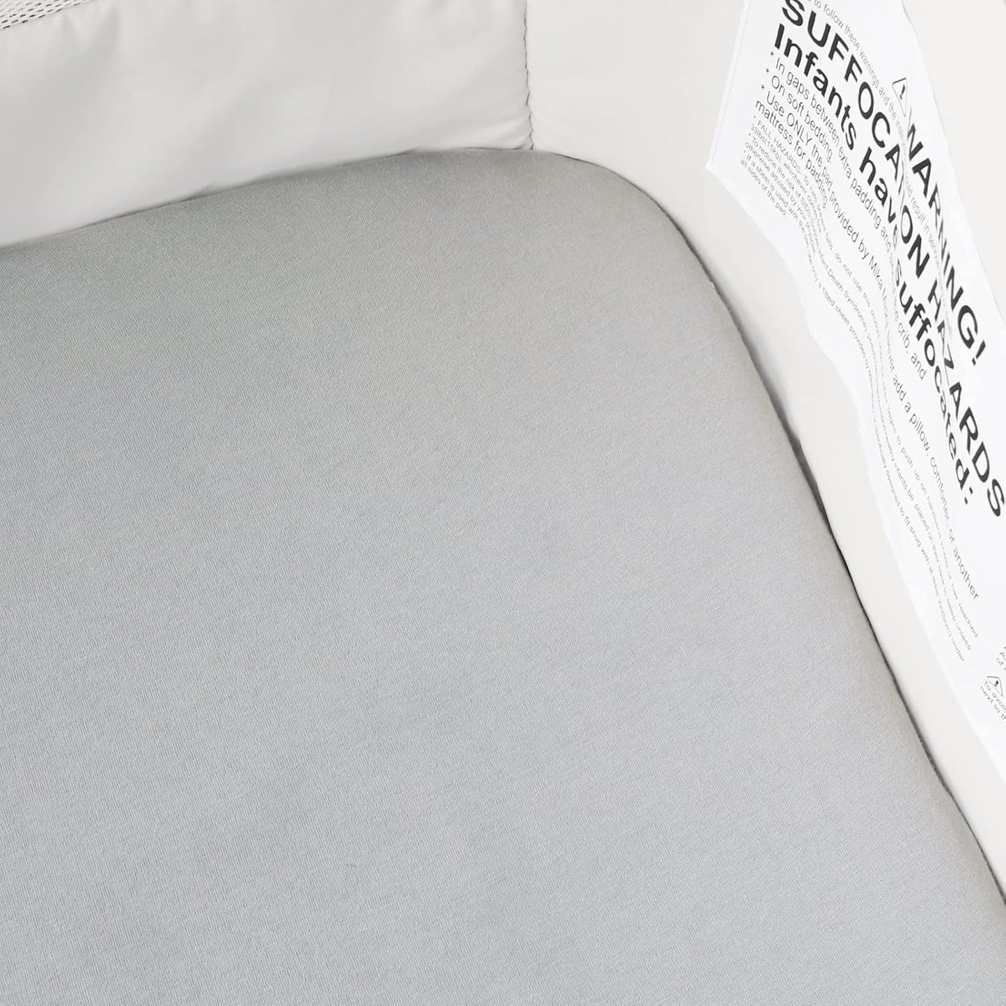 Bassinet Sheets Fit for Simmons Kids By The Bed City Sleeper Bassinet(Twins), Moses Basket and Hospital Bassinet, 100% Cotton, 2 Pack, Gray and White Print - Colors A