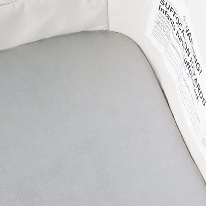 Bassinet Sheets Fit for Simmons Kids By The Bed City Sleeper Bassinet(Twins), Moses Basket and Hospital Bassinet, 100% Cotton, 2 Pack, Gray and White Print - Colors A