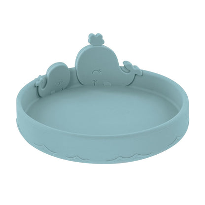 Nuby Animal Friend Silicone Round Bowl - Toddler Bowl - 6+ Months - Pink Whale Bowl