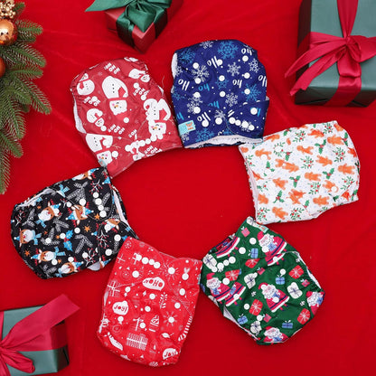ALVABABY Baby Cloth Diapers 6 Pack with 12 Inserts Cloth Diaper Covers Adjustable Washable Reusable for Baby Girls and Boys
