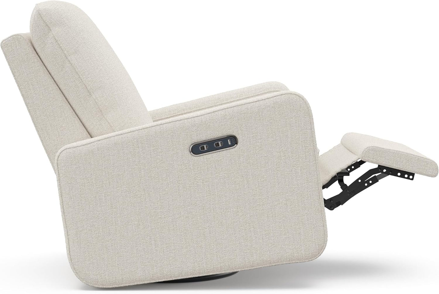 Graco Teddi Power Recliner Swivel Glider, Electronic Power Recline, Oeko-TEX 100 Certified, USB-A & USB-C Charger, Premium Cushioning & Comfort – (Ivory Basketweave)