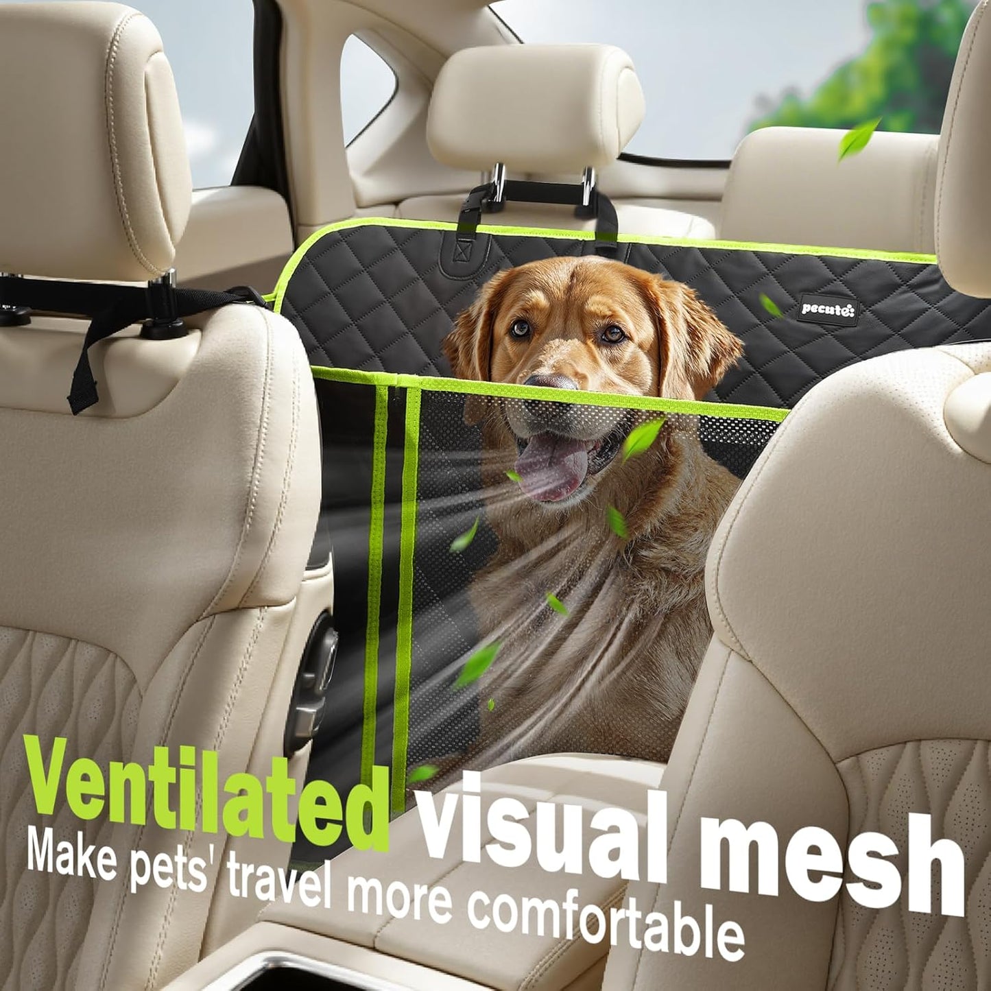 2-in-1 Dog Car Seat Cover for Back Seat, Transform to Passenger Mode - Dog Car Seat, Waterproof, Scratch-resistant, Support to 330lbs, for Outdoor Activities, Travel, to the Vet, for Cars/SUV/Truck