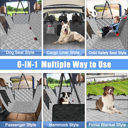 Kytely Dog Car Seat Cover for Back Seat,600D Heavy Duty Dog Hammock for Car with Side Flap,100% Waterproof Pet Backseat Cover, Anti-Scratch Nonslip Pet Seat Protector for Cars Trucks and SUV