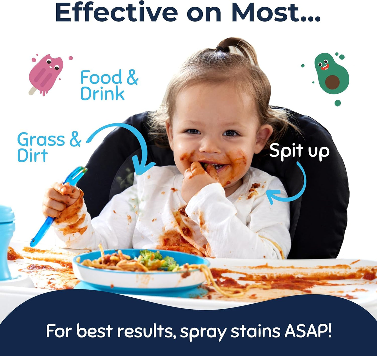 Miss Mouth's Messy Eater Stain Treater Spray - 4oz Stain Remover - Newborn & Baby Essentials - No Dry Cleaning Food, Grease, Coffee Off Laundry, Underwear, Fabric