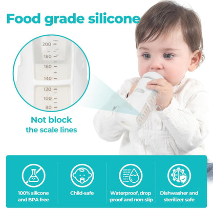 3 Pack Silicone Sleeves for Philips Avent Natural Glass Baby Bottles, Food Grade Silicone Anti Breakage Baby Bottles Holder, Compatible with Philips Avent Glass Natural Baby Bottle 8oz
