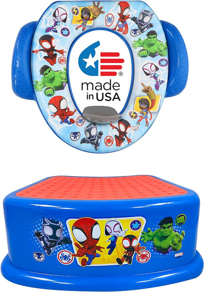 Pinkfong Baby Shark 2 Piece Essential Potty Training Set - Soft Cushion, Baby Potty Training, Safe, Easy to Clean, Step Stool