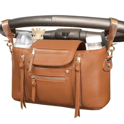 miss fong Universal Stroller Organizer with Insulated Cup Holder Stroller Caddy Baby Storage Bag with Adjustable Strap, Fits for like Uppababy, Baby Jogger, Britax, Umbrella