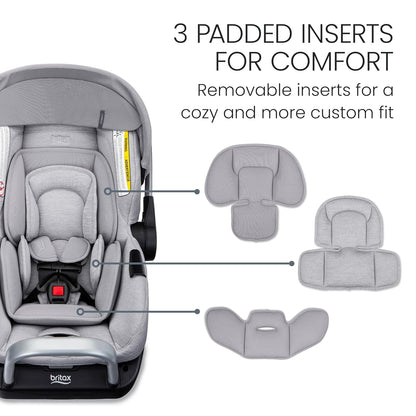 Britax Willow SC Infant Car Seat, Rear Facing Car Seat with Alpine Base, ClickTight Technology, RightSize System, Pindot Stone