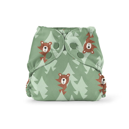Esembly Cloth Diaper Cover - Reusable Swim Diaper, Waterproof, Breathable - Adjustable Outer Layer Over Absorbent Inner for Blowout Protection - Sea Glass, Size 2 (18-35lbs)