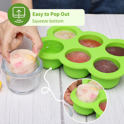 12x1.5oz Baby Food Storage Containers, Baby Food Freezer Tray with Clip Lid Gossamer Pink, Food Grade Silicone Freezer Trays for Purees & Vegetables