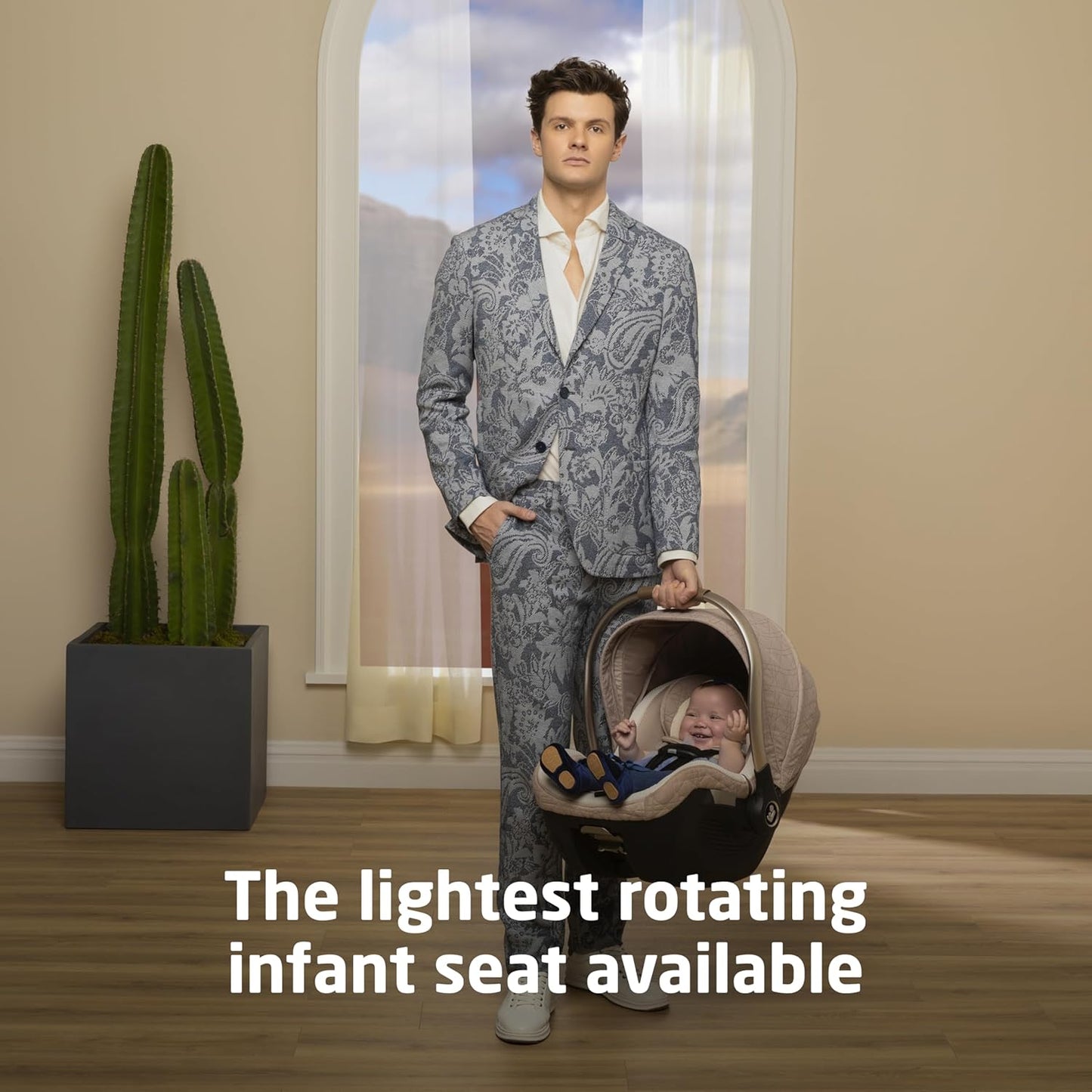 Maxi-Cosi Peri 180 Rotating Infant Car Seat, Baby Car Seat Rotating Carseat, Swivel Car Seat, Onyx Wonder