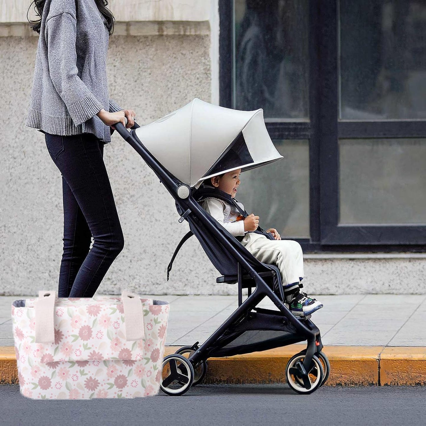 Universal Stroller Organizer with Insulated Cup Holder and Phone Bag, Stroller Bag Caddy Organizer Accessories for Stroller like Uppababy, Baby Jogger, Britax, BOB, Umbrella and Pet Stroller.