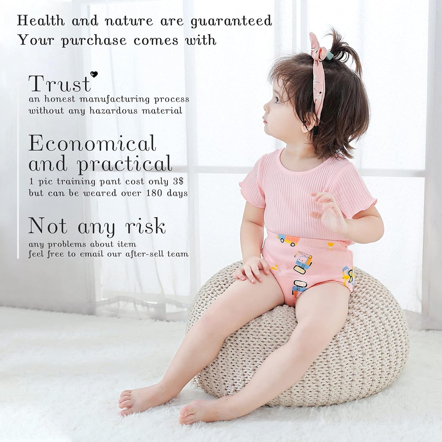 Toddler Potty Training Pants 4 Pack,Cotton Training Underwear Size 2T,3T,4T,Waterproof Underwear for Kids
