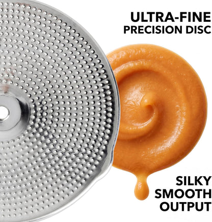 Premium 4-Disc Stainless Steel Food Mill – Ergonomic Rotary Hand Crank for Tomato Sauce, Canning, Applesauce, Baby Food, Mashed Potatoes, Puree & Jams