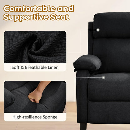 Korser Recliner Chair, 360 Swivel Rocker Chair for Adults, Small Rocking Recliner for Small Spaces, Upholstered Fabric Glider Recliner Nursery