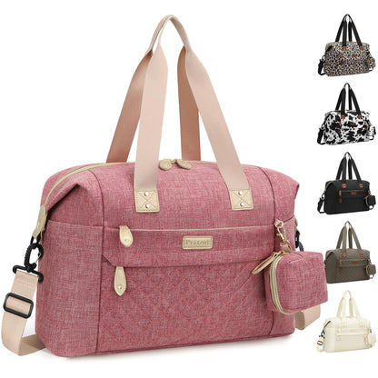 Pritent Diaper Bag Tote - Diaper Baby Bags with Pacifier Case, Shoulder Straps, Stroller Clips, Waterproof Large Mommy Maternity Travel Baby Bag for Mom and Dad, Green, Medium