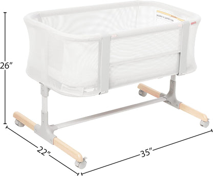 Skip Hop Baby Bassinet, Cozy Up 2-in-1 Bedside Sleeper & Bassinet, Grey