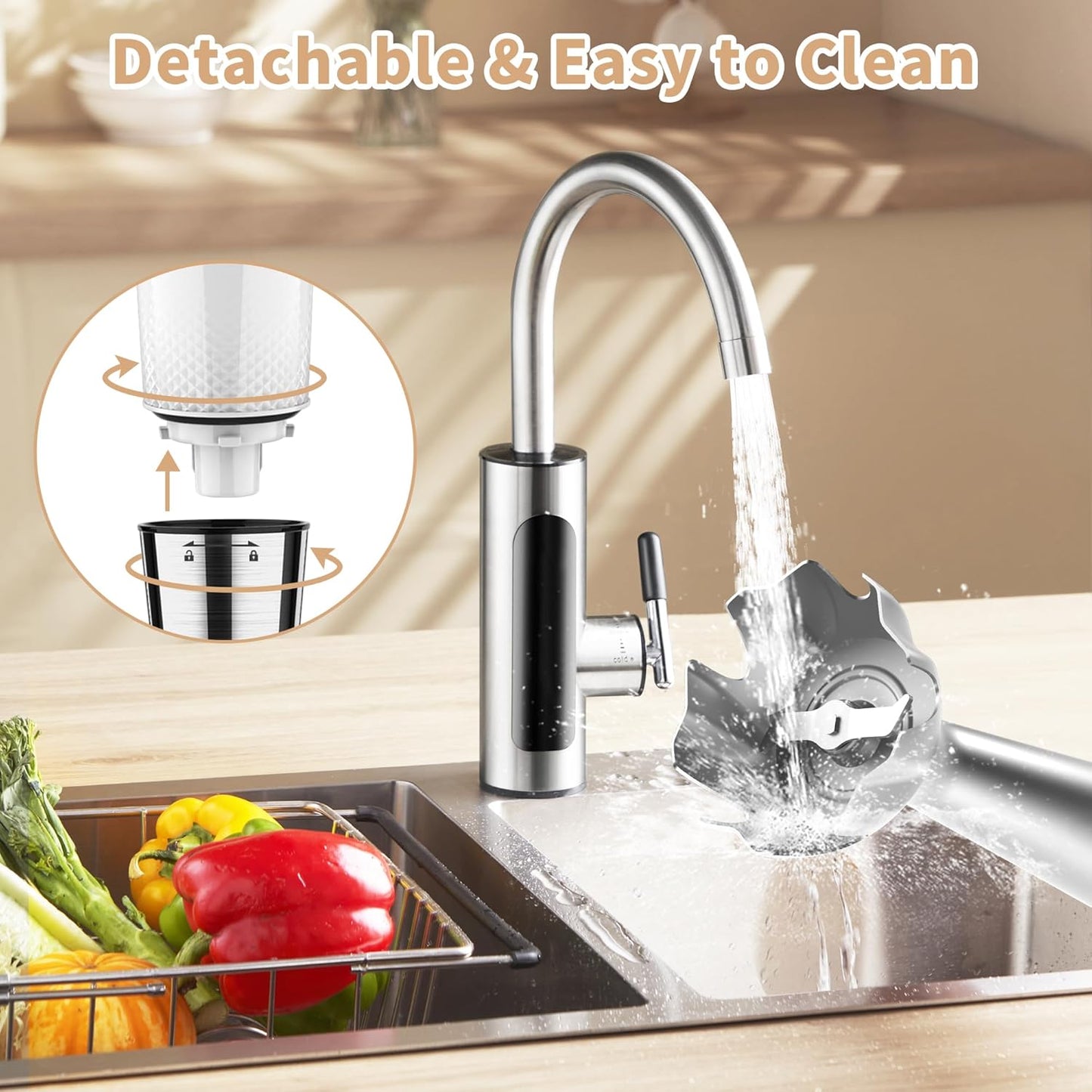 Toogel Cordless Immersion Blender, Electric Hand Blender with 21-Speed & 3-Angle Adjust, USB Rechargeable, BPA-Free & Dishwasher Safe for Baby Food, Smoothies, Soup (Grey)