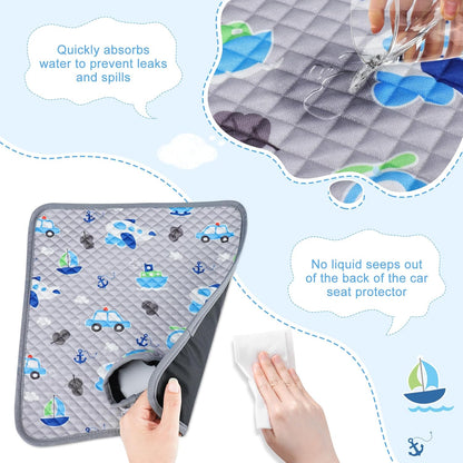 Car Seat Protector for Potty Training, 2 Pack Waterproof CarSeat Liner Toilet Training for Baby Infant Toddler, Dry Seat Piddle Pads Cover for Strollers (Gray)