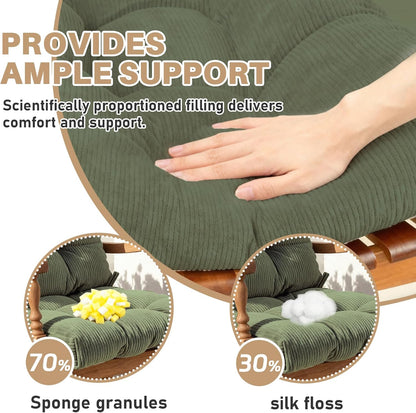 Rocking Chair Cushion with Ties Non-Slip Outdoor Rocking Chair Cushion Set Waterproof Fade-Resistant Porch Garden Patio Glider Rocker Cushions