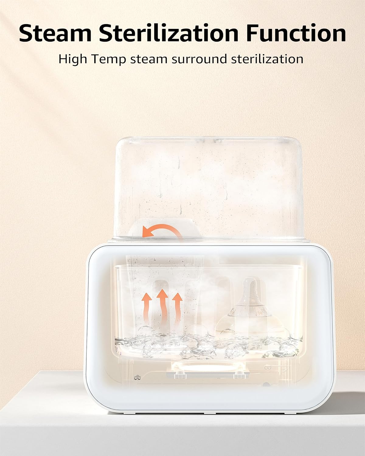 GROWSNY Fast Baby Bottle Warmer, 12-in-1 Milk Warmer with Steam and Water Bath Warming Modes for Breastmilk &Formula, Food Heating,with Thaw, Steri-lize, Egg Boil Function, Fits Most Types of Bottles