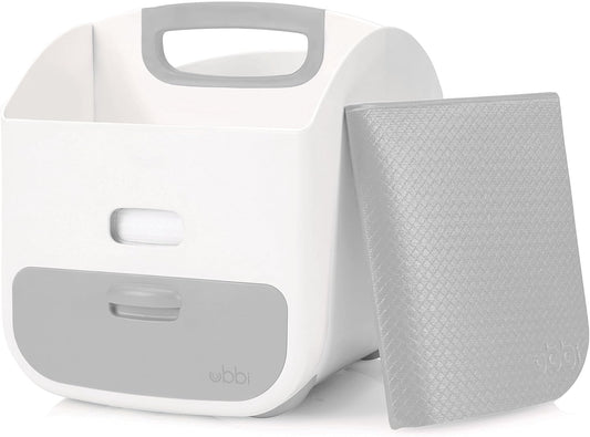 Ubbi Tabletop Diaper Caddy, Diaper Storage, Caddy Organizer, Stores Baby Diapers, Wipes & Baby Accessories, White