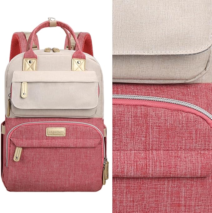 Legestori Diaper Bag Backpack, Baby Girl Diaper Bag, Large Diaper Bag Backpack Gift for Girls, Baby Diper Backpack for Travel with Insulated Pockets and Stroller Straps