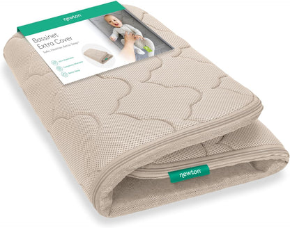 Newton Baby Extra Bassinet Cover, Breathable Safety, Removable Dual-Layer Cover, Completely Washable, Non-Toxic Cotton, Sandstone (Cover ONLY) Compatible ONLY with Newton BASSINETS