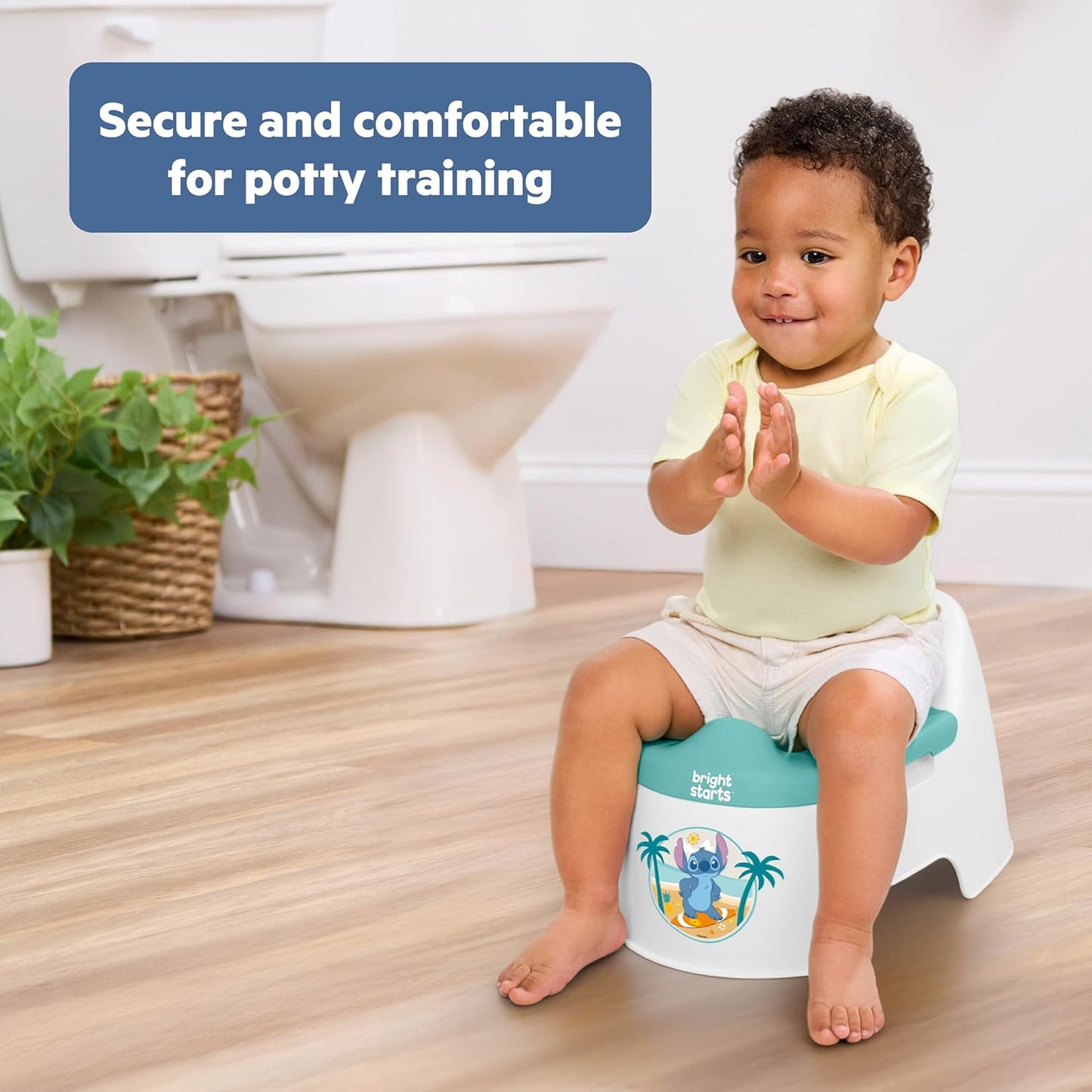 Bright Starts Disney Princess Full Comfort Potty Training Toilet, Easy Clean Removable Bowl, Splash Guard, High Back for Comfort & Stability, Toddlers up to 50 lbs