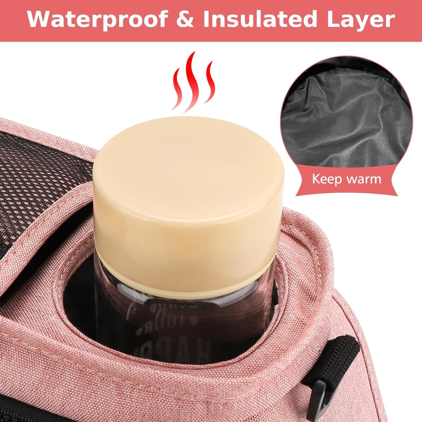 Accmor Universal Stroller Organizer with Insulated Cup Holder Detachable Phone Bag and Shoulder Strap,Stroller Bag Caddy Organizer Fits for Uppababy, Baby Jogger, Britax Strollers