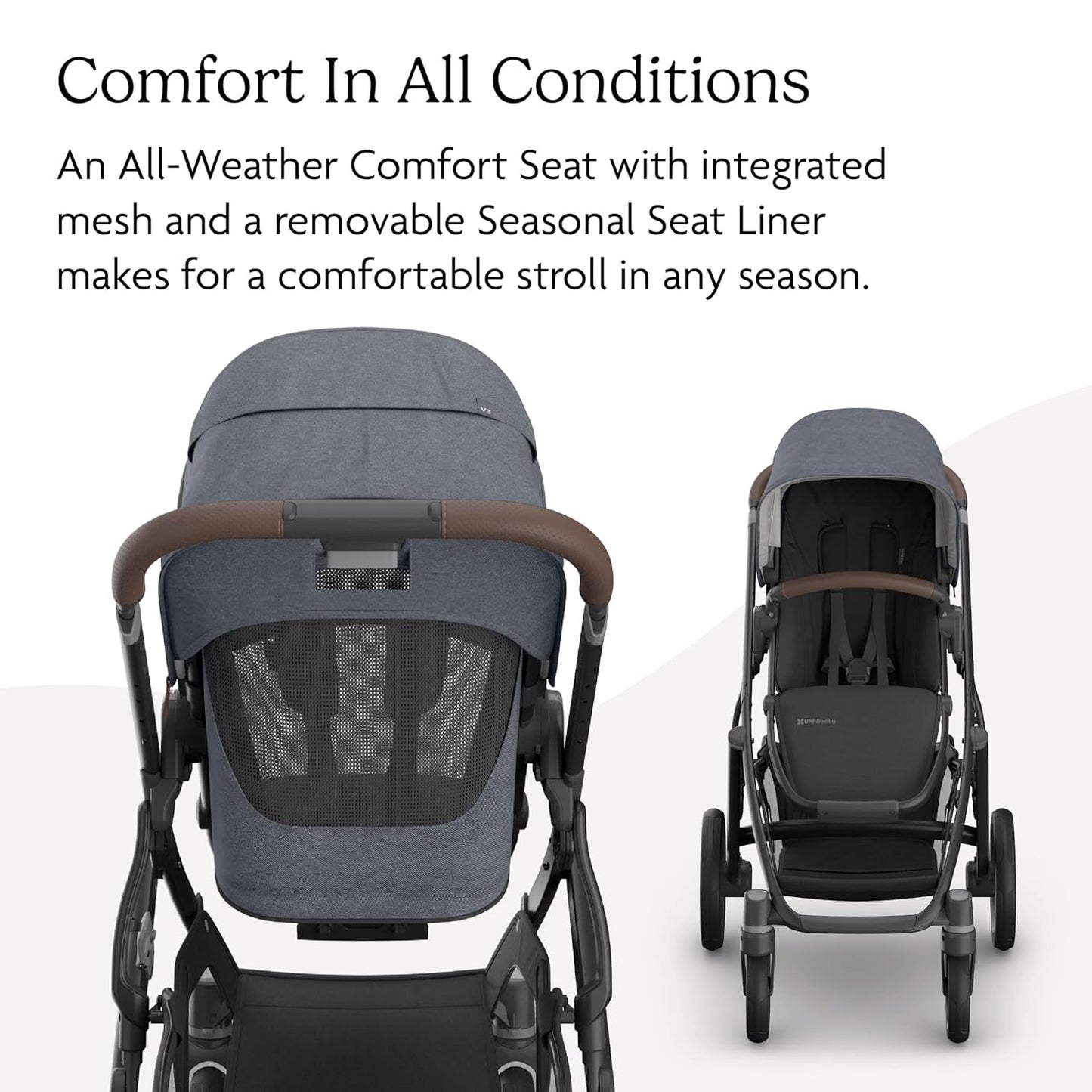 UPPAbaby Vista V3 Convertible Single-to-Double Stroller for Baby & Toddler, 30+ Configurations, Car Seat Compatible, All-Wheel Suspension, XL Basket – Owen (Mocha Mélange/Carbon Frame)